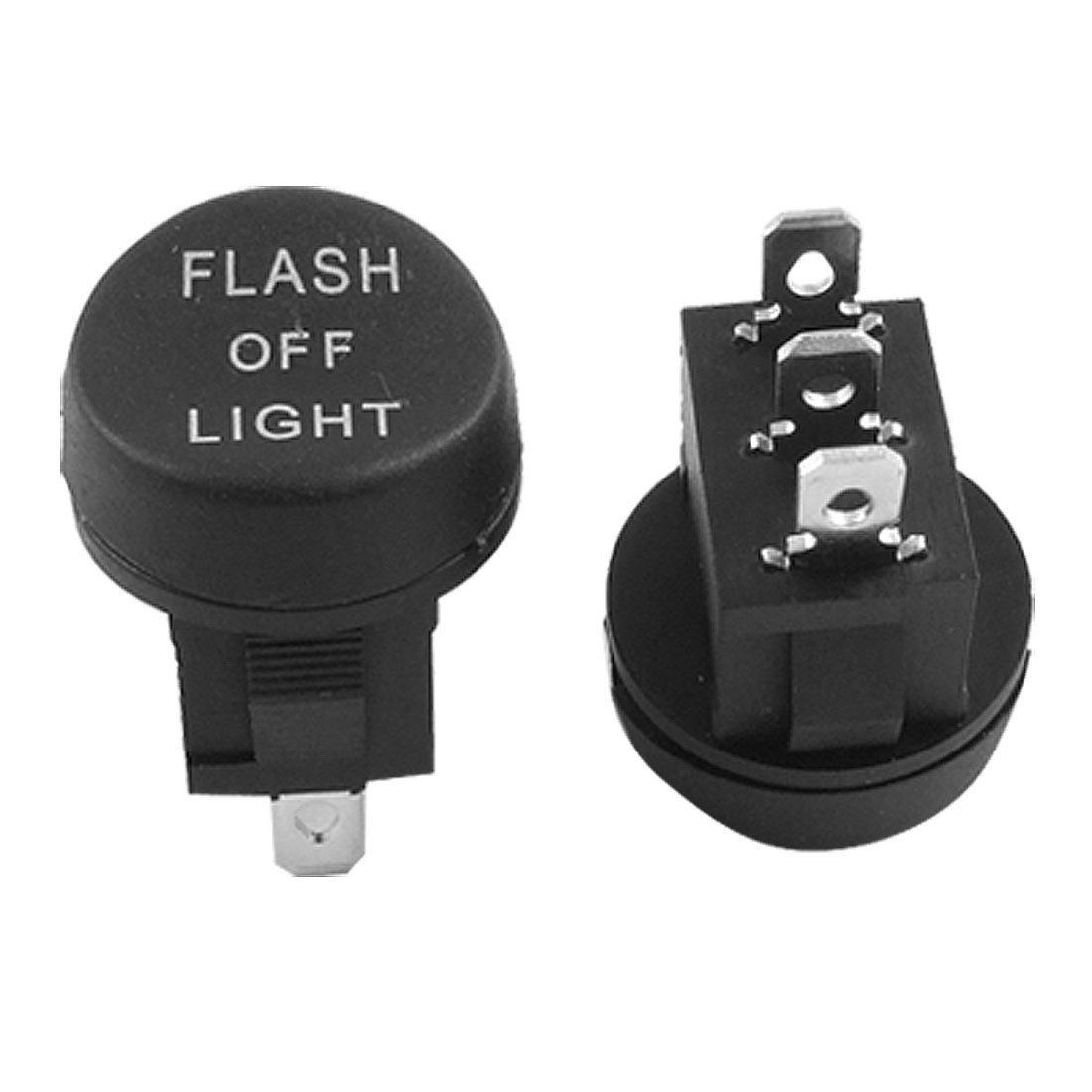 2pcs SPDT On/Off/On FLASH/OFF/Ligh<wbr/>t 3 Position Rocker Switch 6A/250V 10A/125V AC