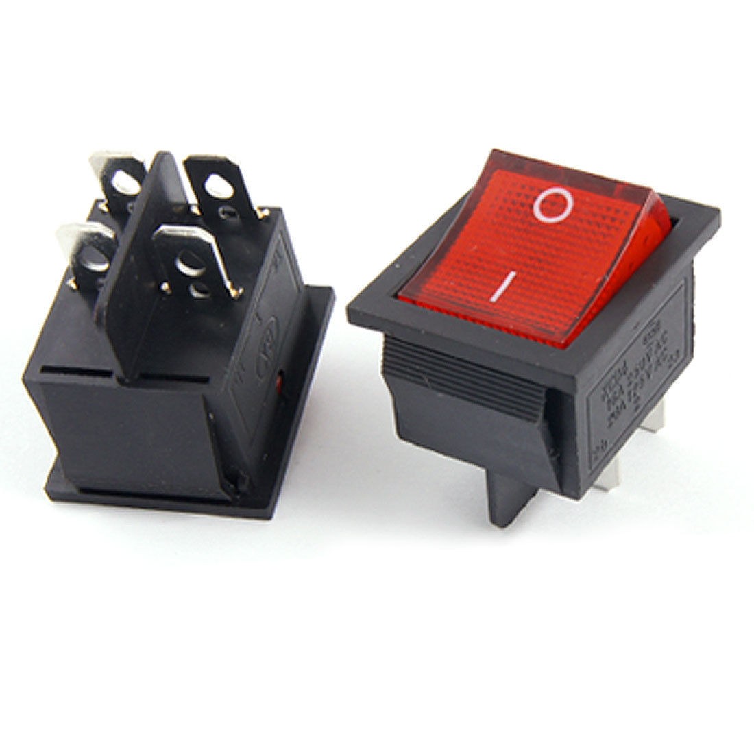AC 16A/250V 20A/125V 4 Pin DPST ON/OFF Snap In Boat Rocker Switch 31x25mm 2pcs