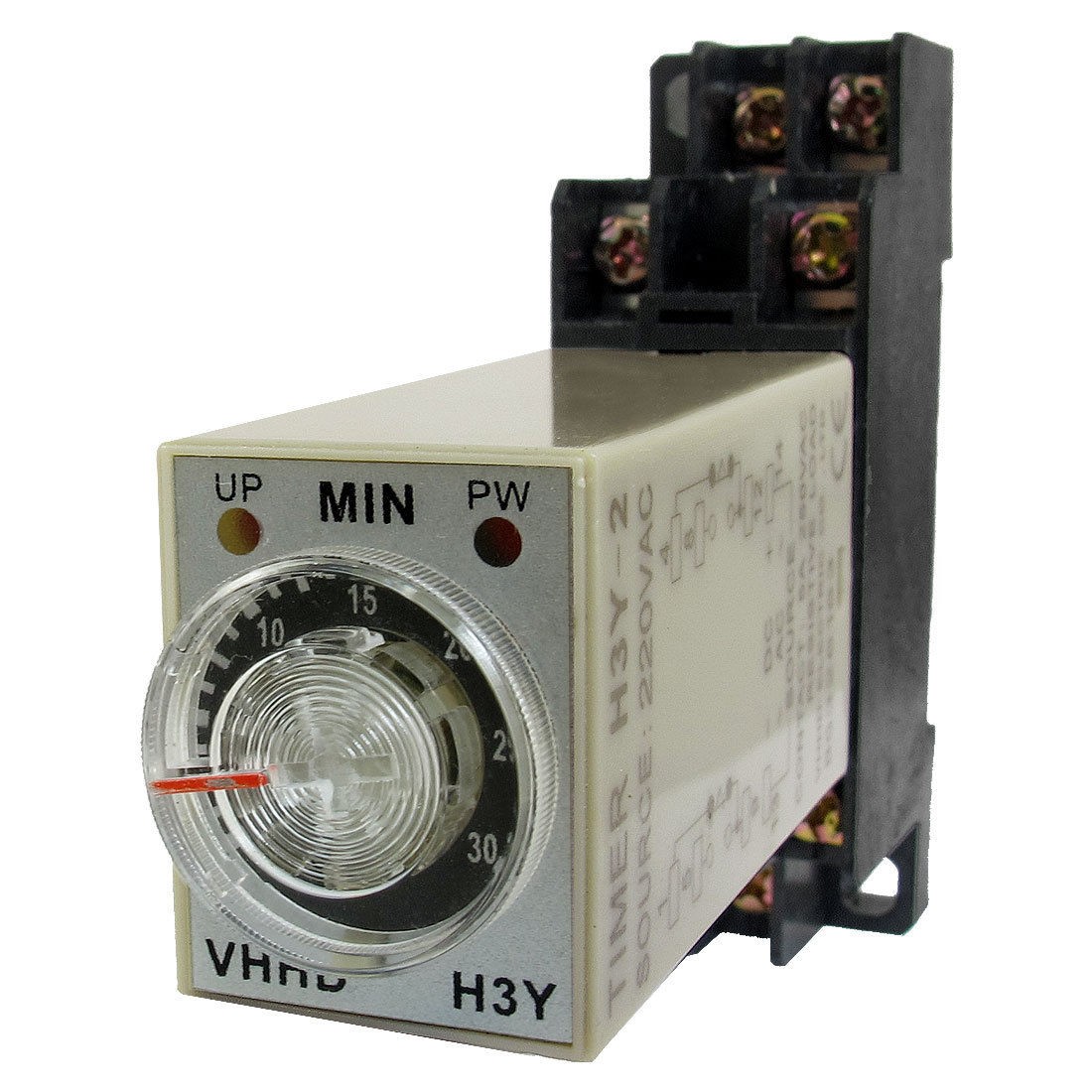 AC 220V 0-30 Minute 30m Timer Power On Delay Time Relay 8 Pin H3Y-2 w Socket