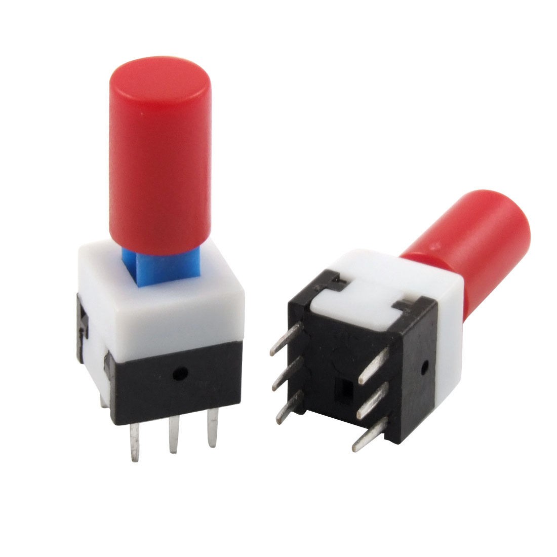 10 Pcs Panel PCB Tact Tactile Push Button Switch Self Lock 8 x 8mm x 17mm w Cap