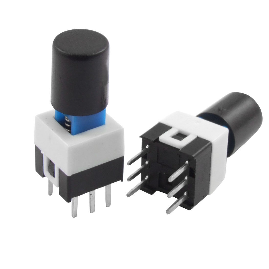 10 Pcs 7x7x16mm Momentary Tact Tactile Push Button Switch Non Lock 6 Pin w Cap