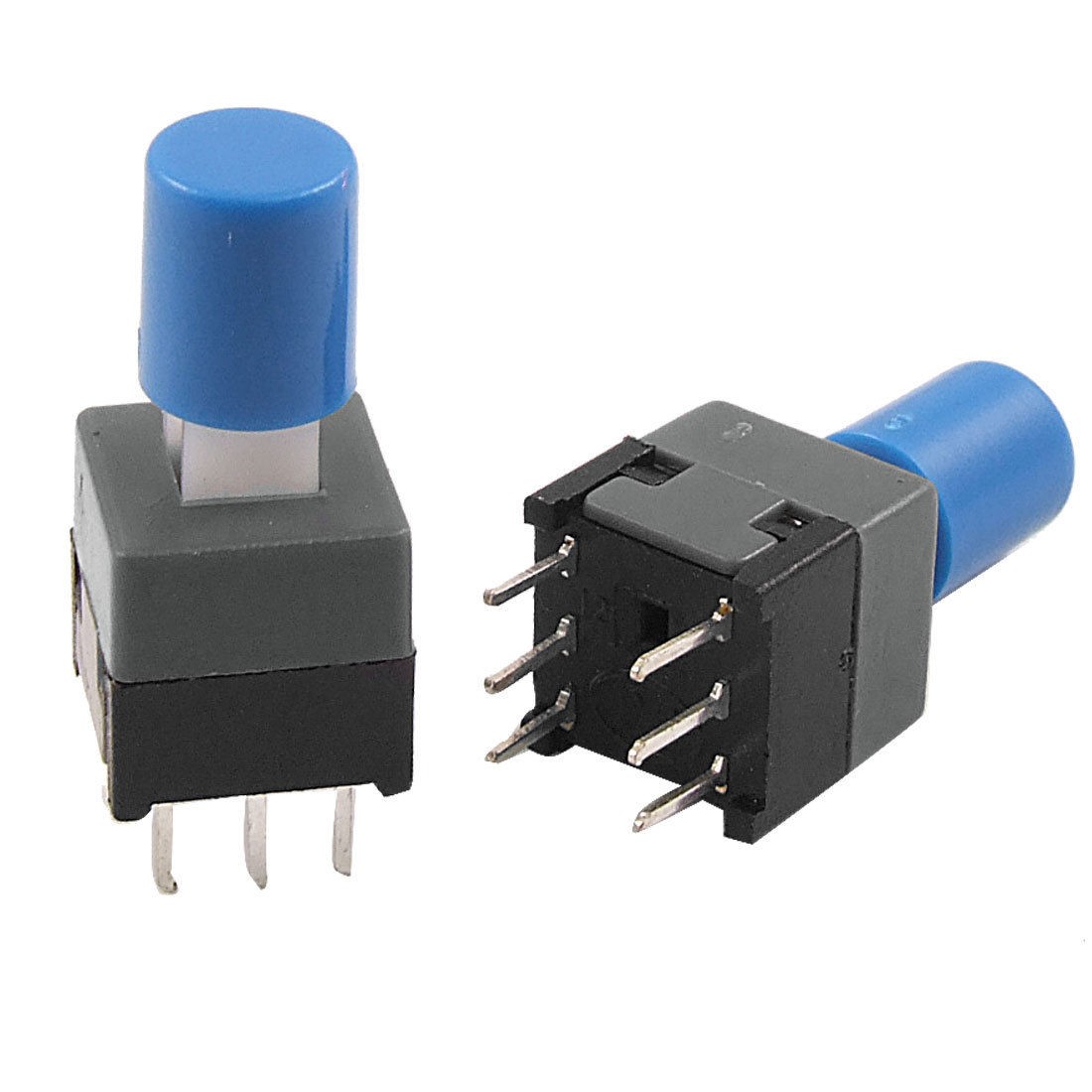 10 Pcs Self Lock Latching 8.5 x 8.5mm Tactile Push Button Switch 6 Pin DIP w Cap