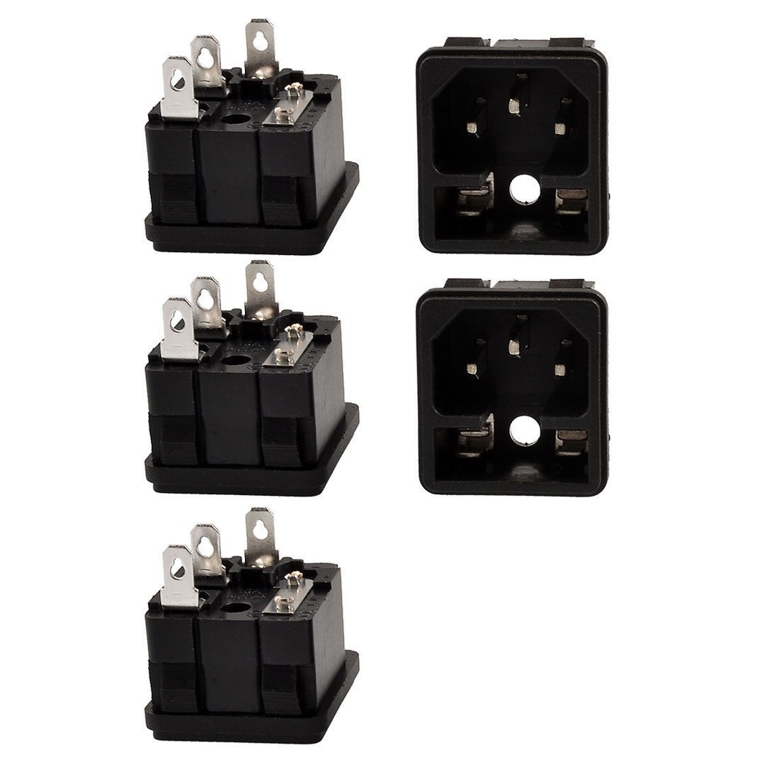5 Pcs Fuse Holder IEC 320 C14 Inlet AC Power Entry Socket 10A 250V