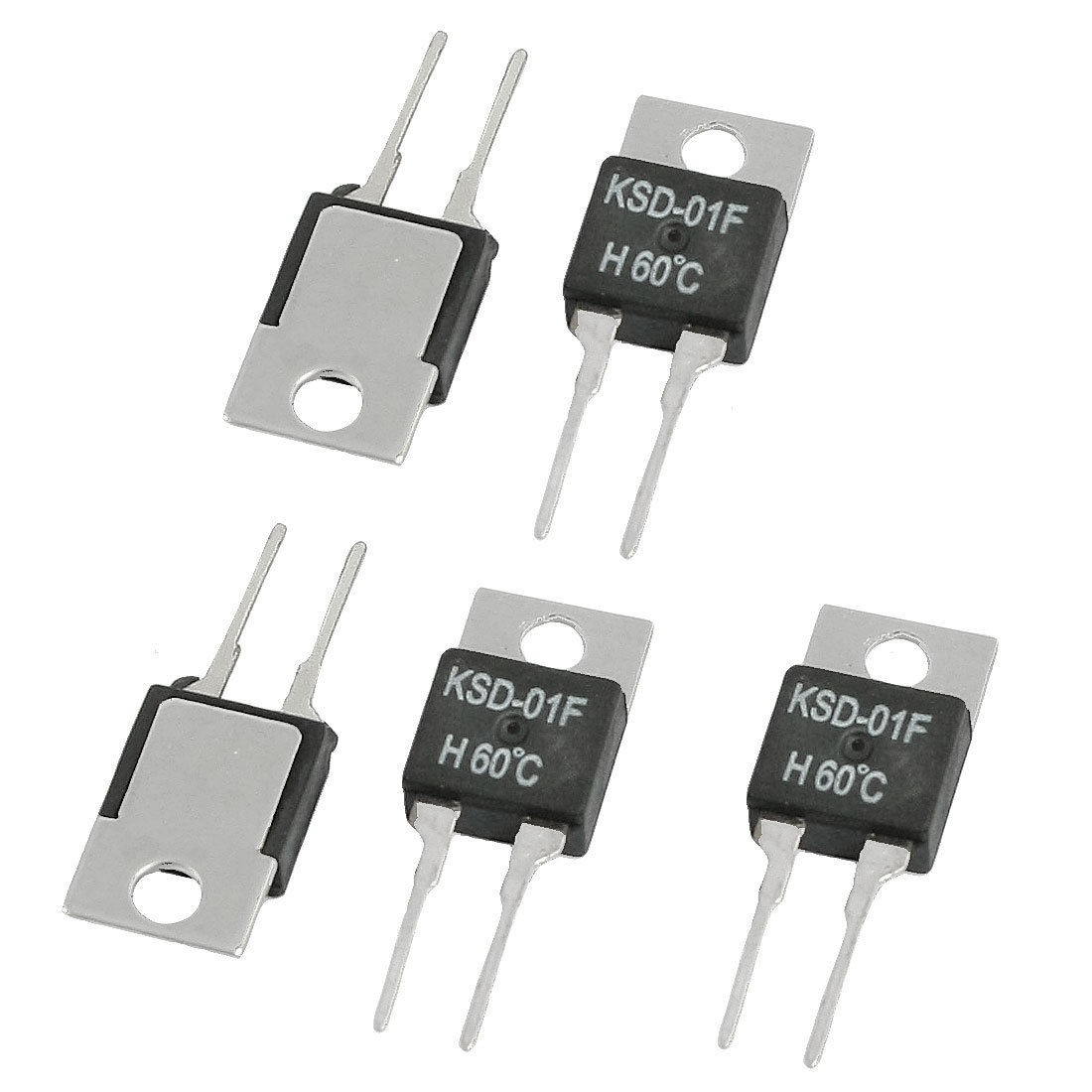 5 Pcs 60 Celsius NO Normal Open Temperature Switch Thermostat KSD-01F H60C