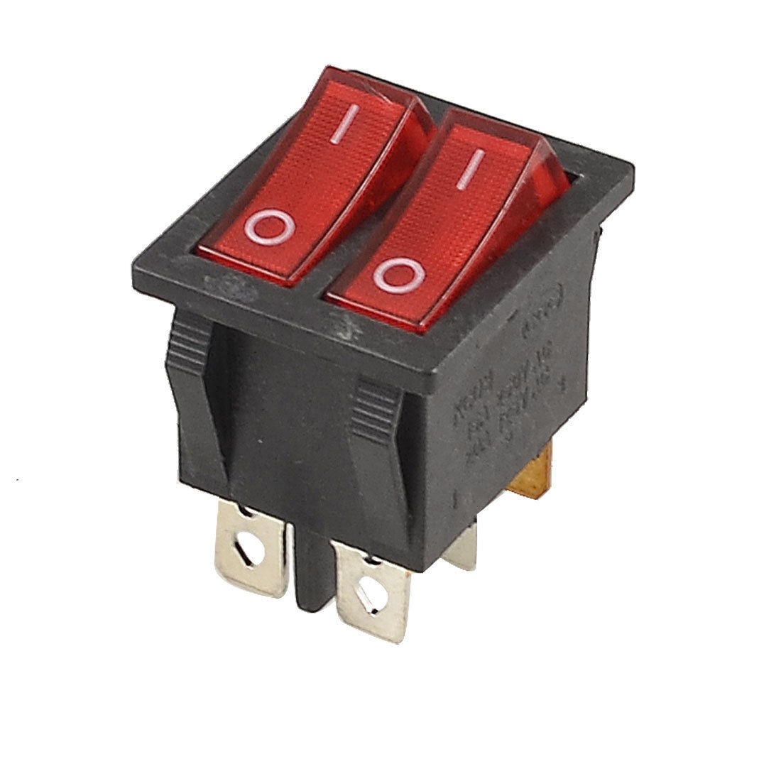 Red Illuminated 6 Pin Dual SPST ON/OFF Boat Rocker Switch AC 15A/250V 20A/125V