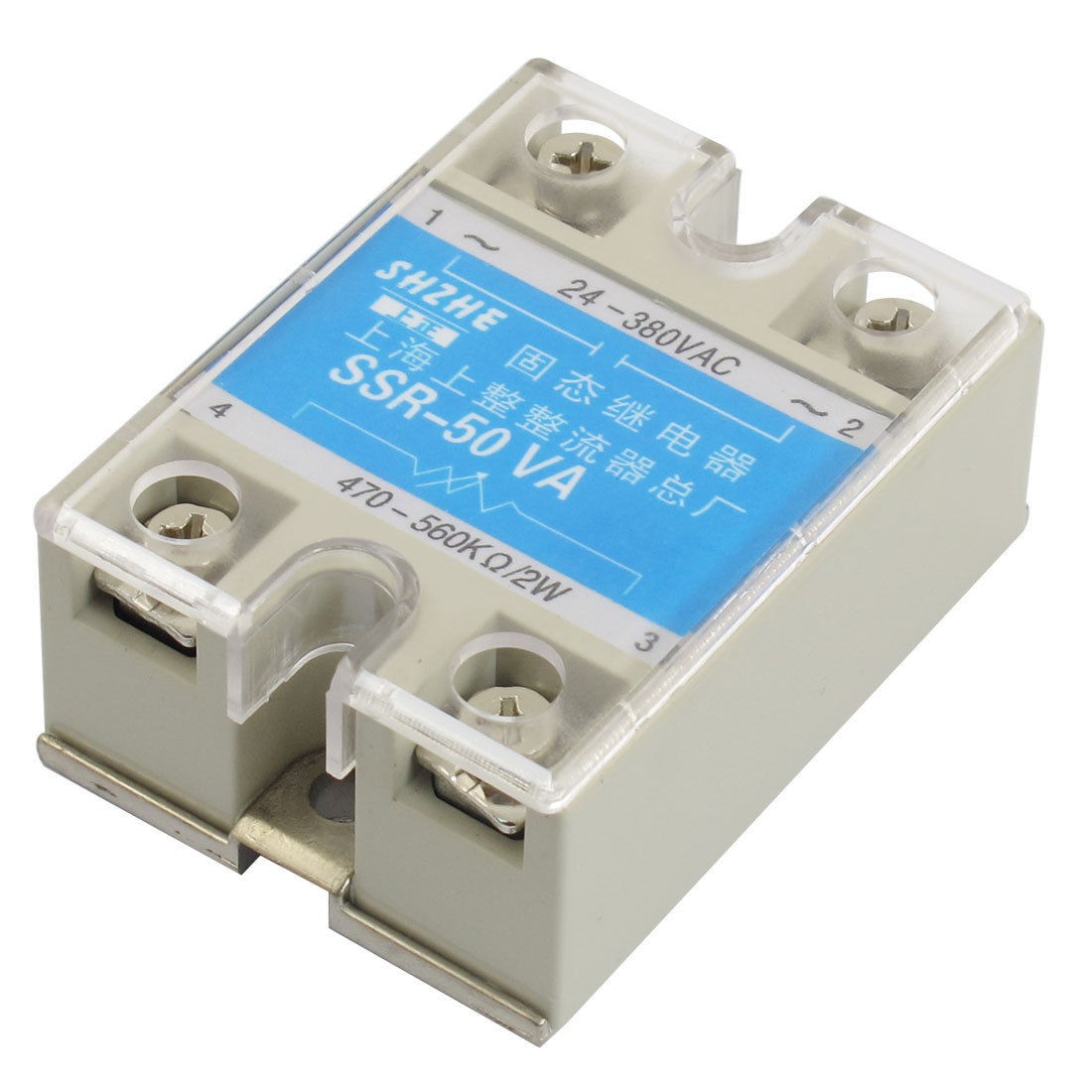 SSR-50VA 50A AC 24-380V Output Covered Adjustable Solid State Module Relay
