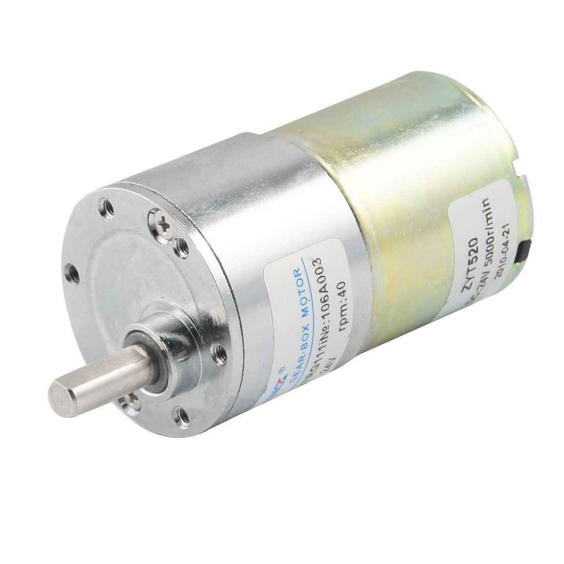 40RPM Output Speed 36mm Diameter 24V 0.33A DC Geared Motor