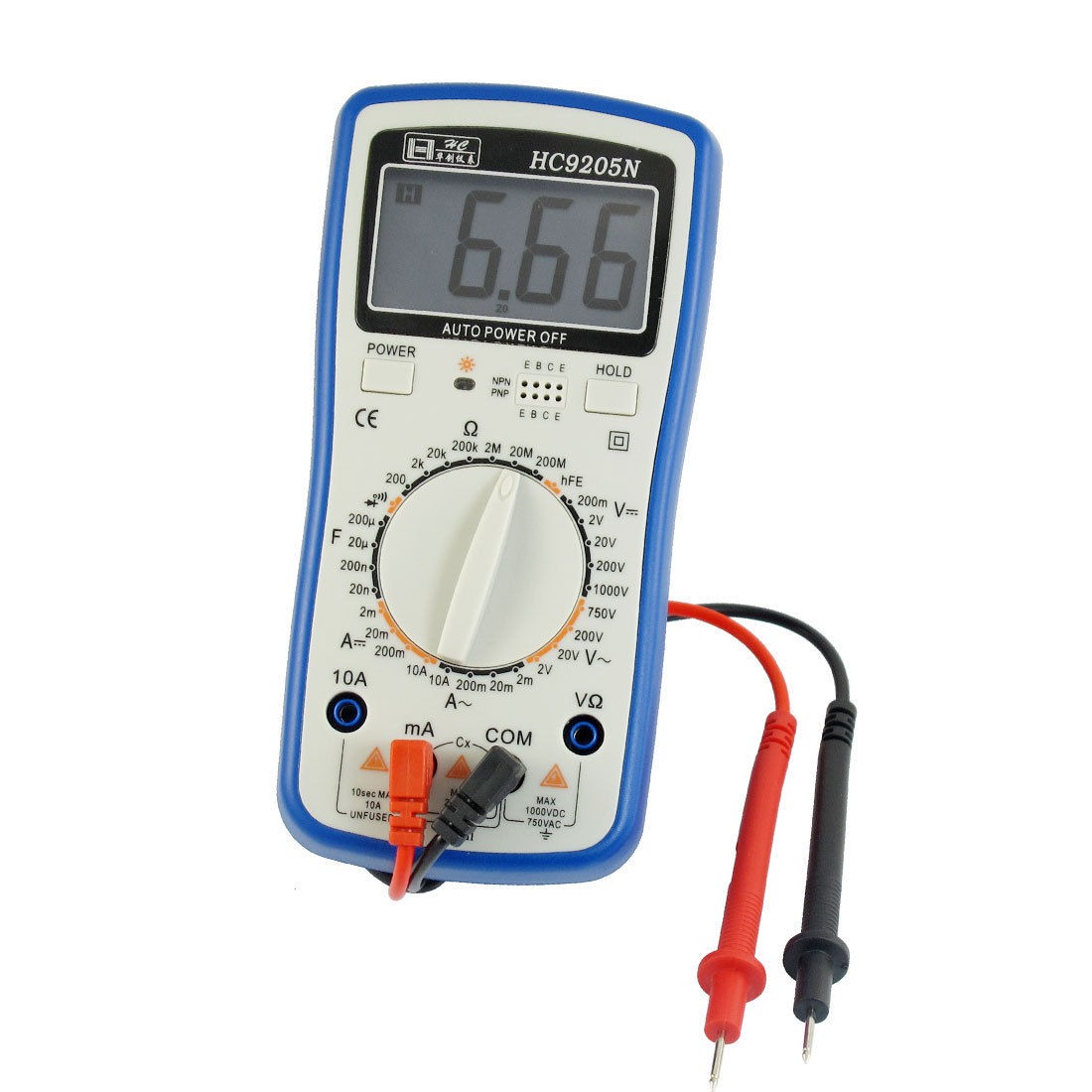 LCD Display AC DC Voltmeter Ammeter Ohmmeter Digital Multimeter 9205N