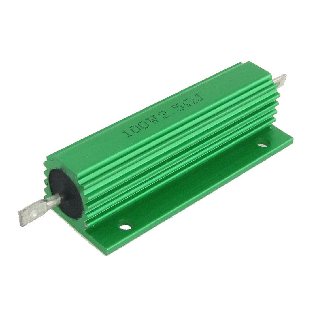 2 Pcs Green Aluminum Housed Wirewound Resistors 100W 2.5 Ohm 5%