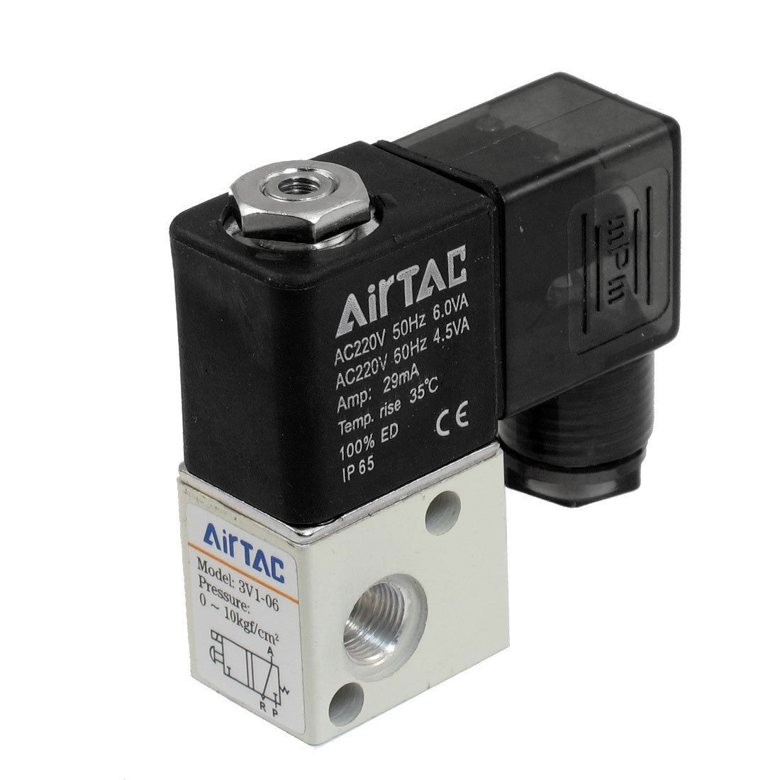 3V1 06 29mA AC 220V 2 Position 3 Way Pneumatic Solenoid Valve 1 8"PT