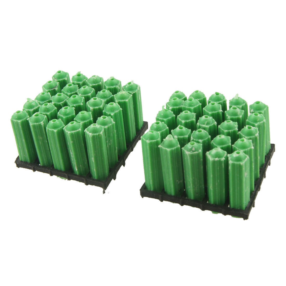50 Pcs Masonry Fixing Green Plastic 8mm Dia Nonslip Wall Plugs