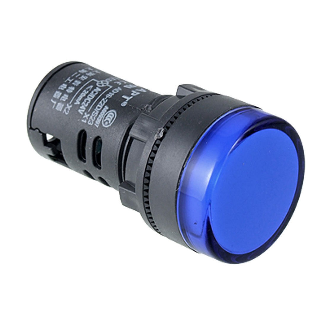 AC 220V LED Pilot Indicator Signal Lamp Black Blue