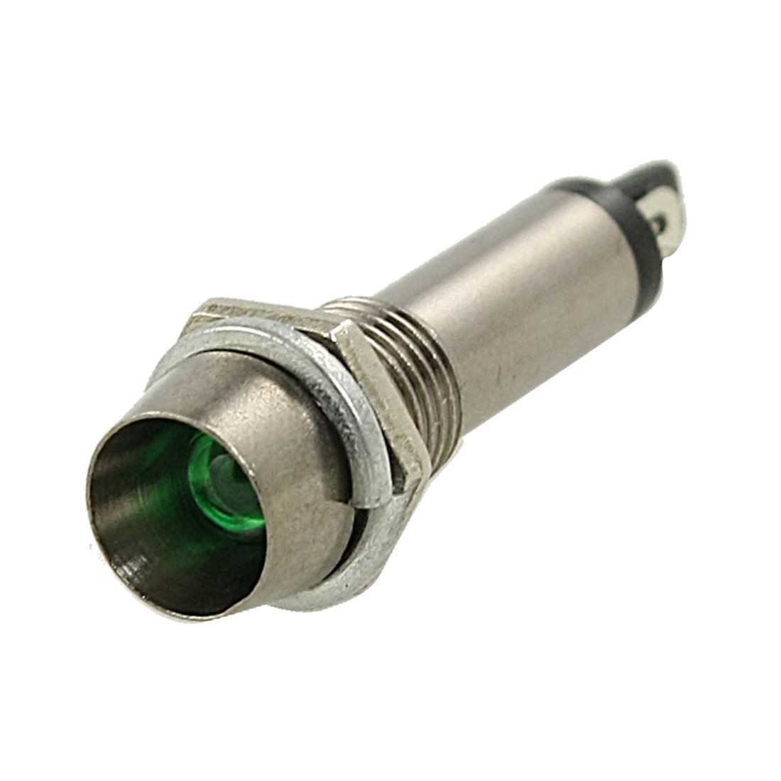 DC 6V 2 Pins Thread Connection Green Pilot Light Signal Indicator Lamp