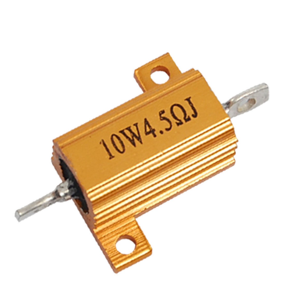 Gold Tone Aluminum Housed Case Resistor 4.5 Ohm 5% 10W