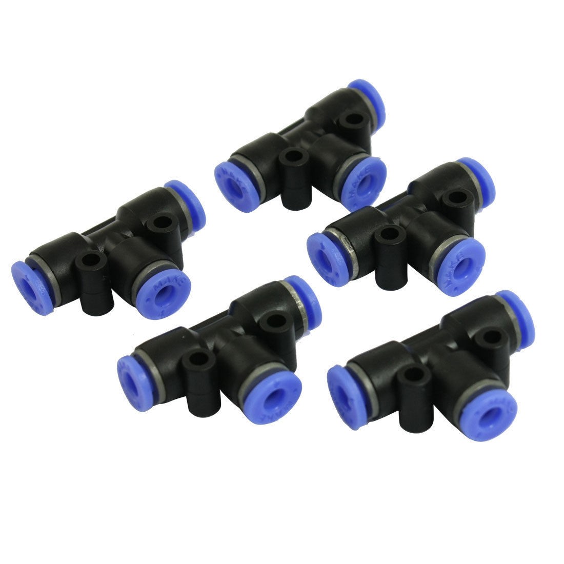 5 Pcs 4mm to 4mm T Shaped One Touch Fitting Push in Quick Connector