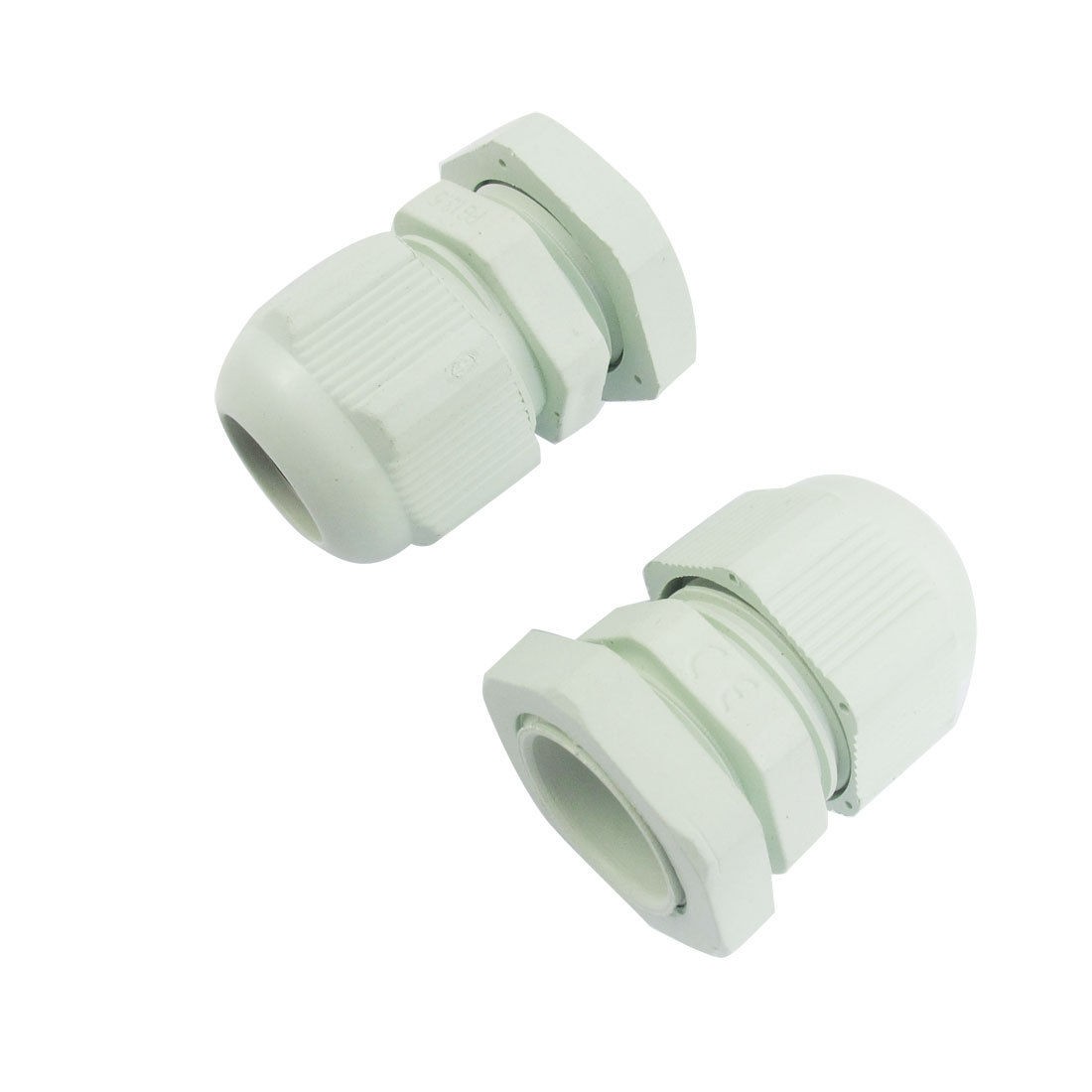 13-18mm Cables Waterproof PG21 White Plastic Glands Connectors 2 Pcs