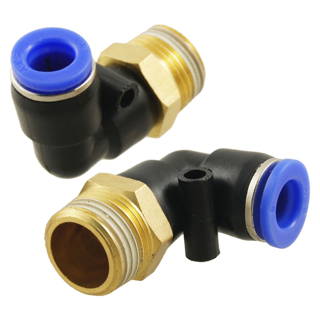 2 Pcs 3/8" Male Thread to 8mm Elbow Pneumatic Connector Fittings