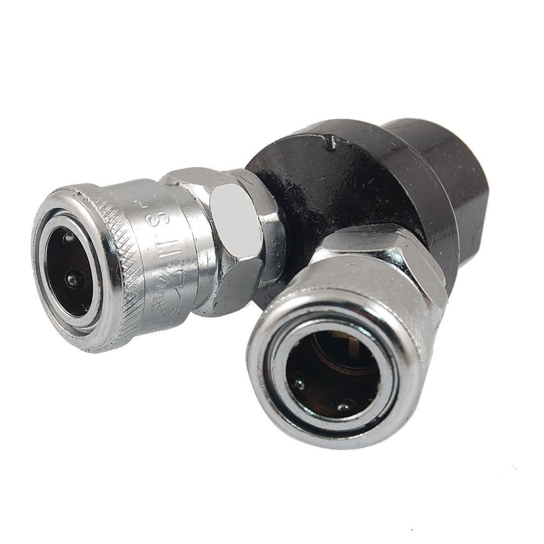 Metal Aluminum 2 Way Pneumatic Air Tool Quick Coupler Connector