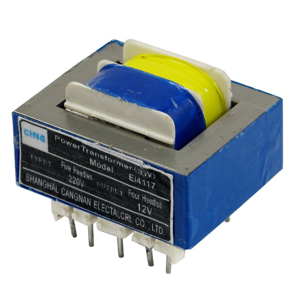 220V Input 12V 3W Output Ferrite Core EI Power Transformer w 9 Pins