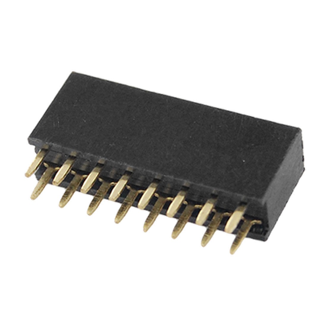 2 54mm Pitch 16 Pins Header Female Socket Black 10 Pcs