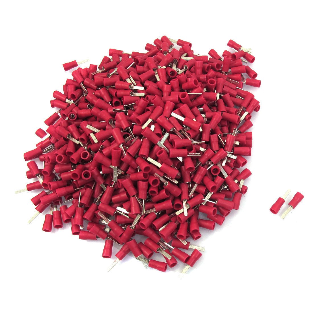 1000 Pcs 22-16 AWG Red PVC Sleeve Insulated Pin Terminals Connector