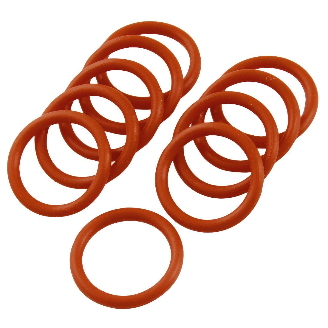 18mm x 2mm Silicone O Ring Oil Sealing Washers Grommets Red 10 Pcs