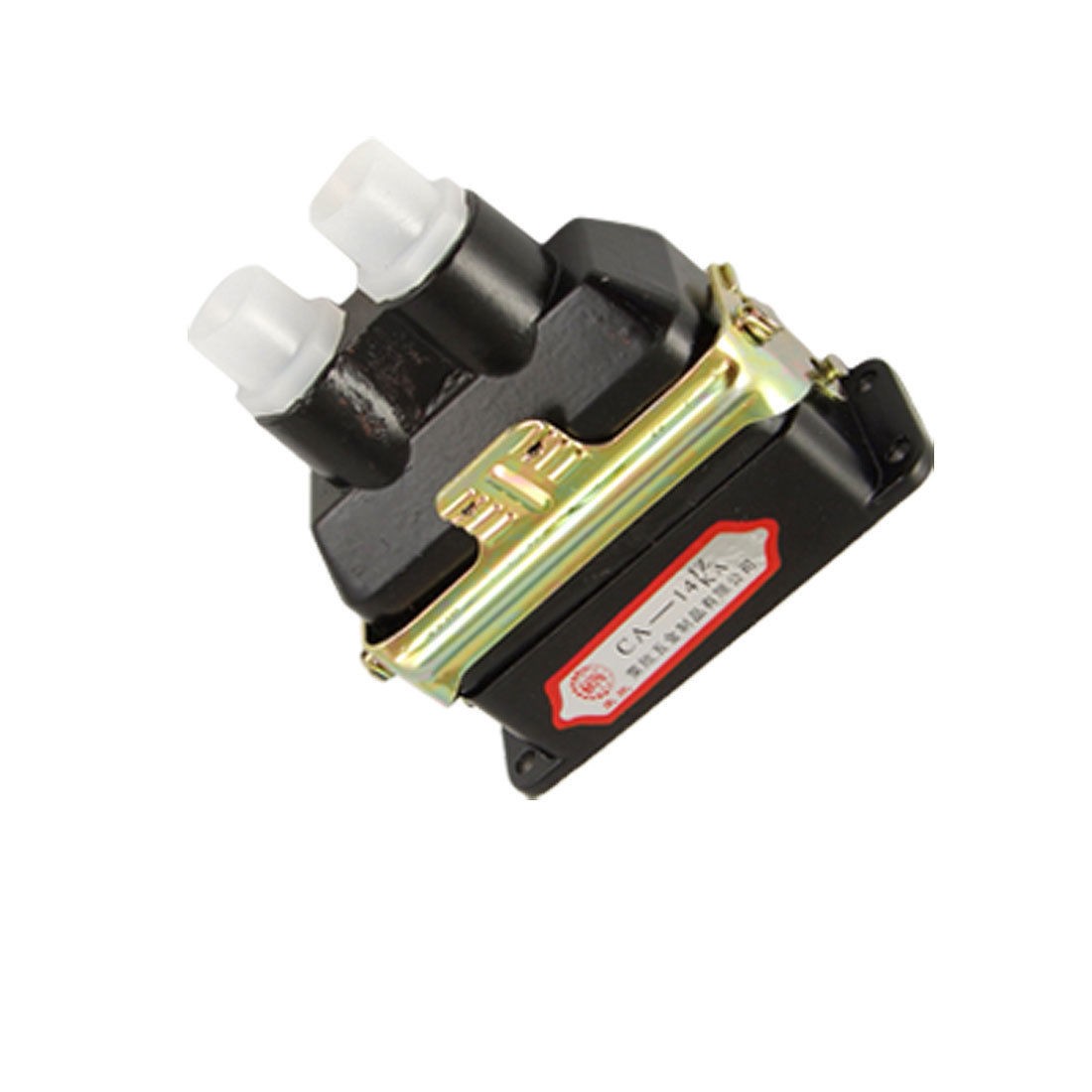 400V 6A 2 Straight Type Plug Rectangle Connector Assembly Black