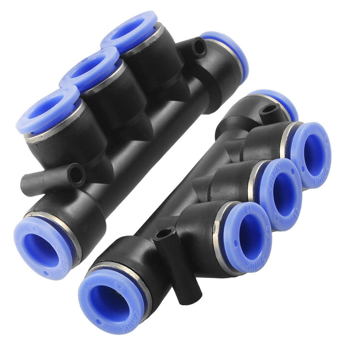 Pneumatic 5 Way 12mm to 12mm One Touch Quick Fittings 2 Pcs