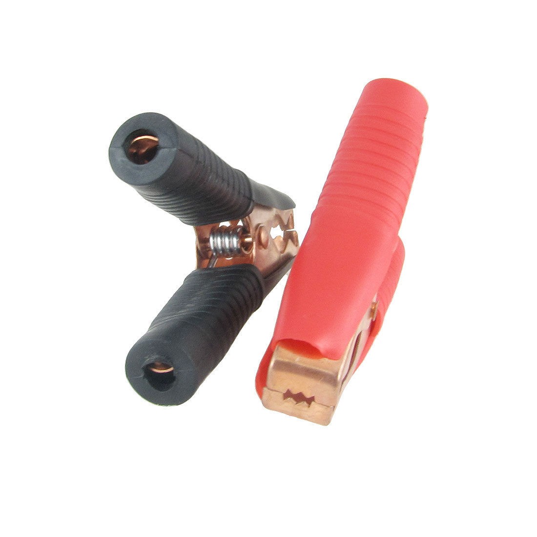 2X Plastic Wrapped Handle 100A Copper Plated Metal Car Alligator Battery Clips