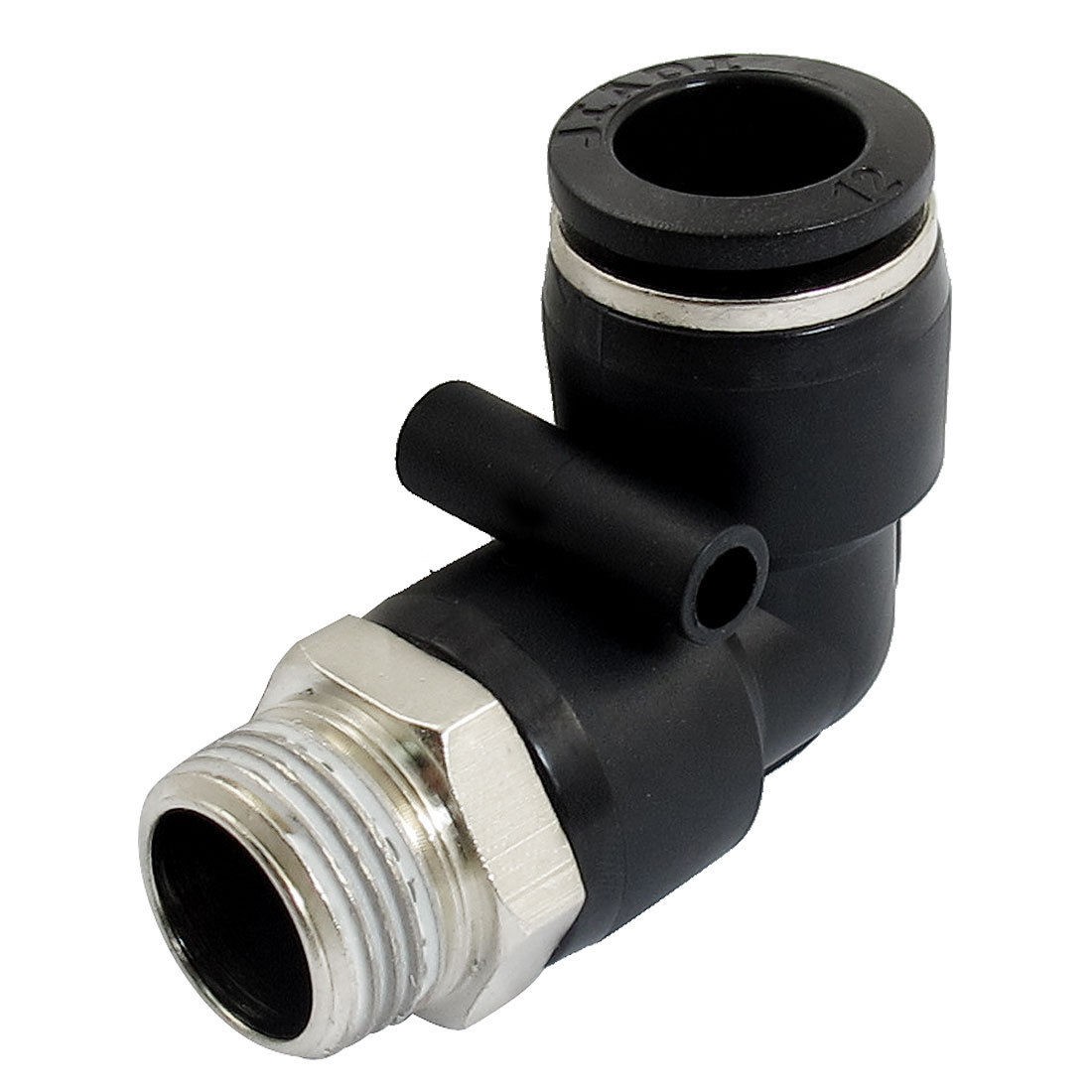 Pneumetic 12mm to 3/8" PT Male Thread One Touch Elbow Quick Fitting