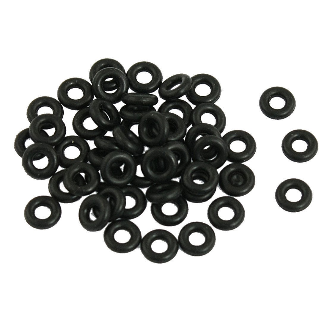 Black 7mm x 2mm O Rings Hole Sealing Gasket Washer 50 Pcs