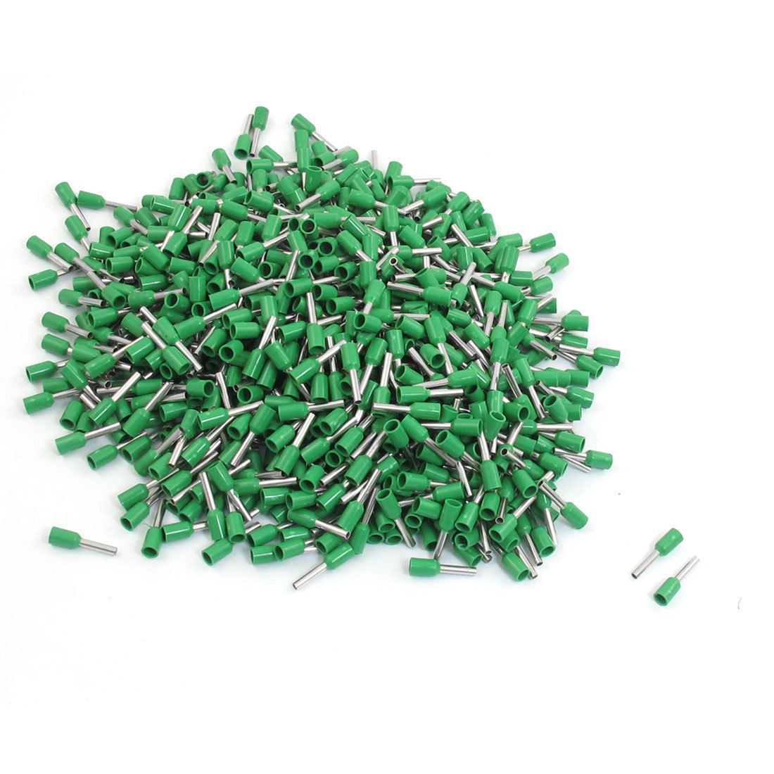 1000 Pcs Green PVC Sleeve Insulated Tube Terminals for 18 AWG