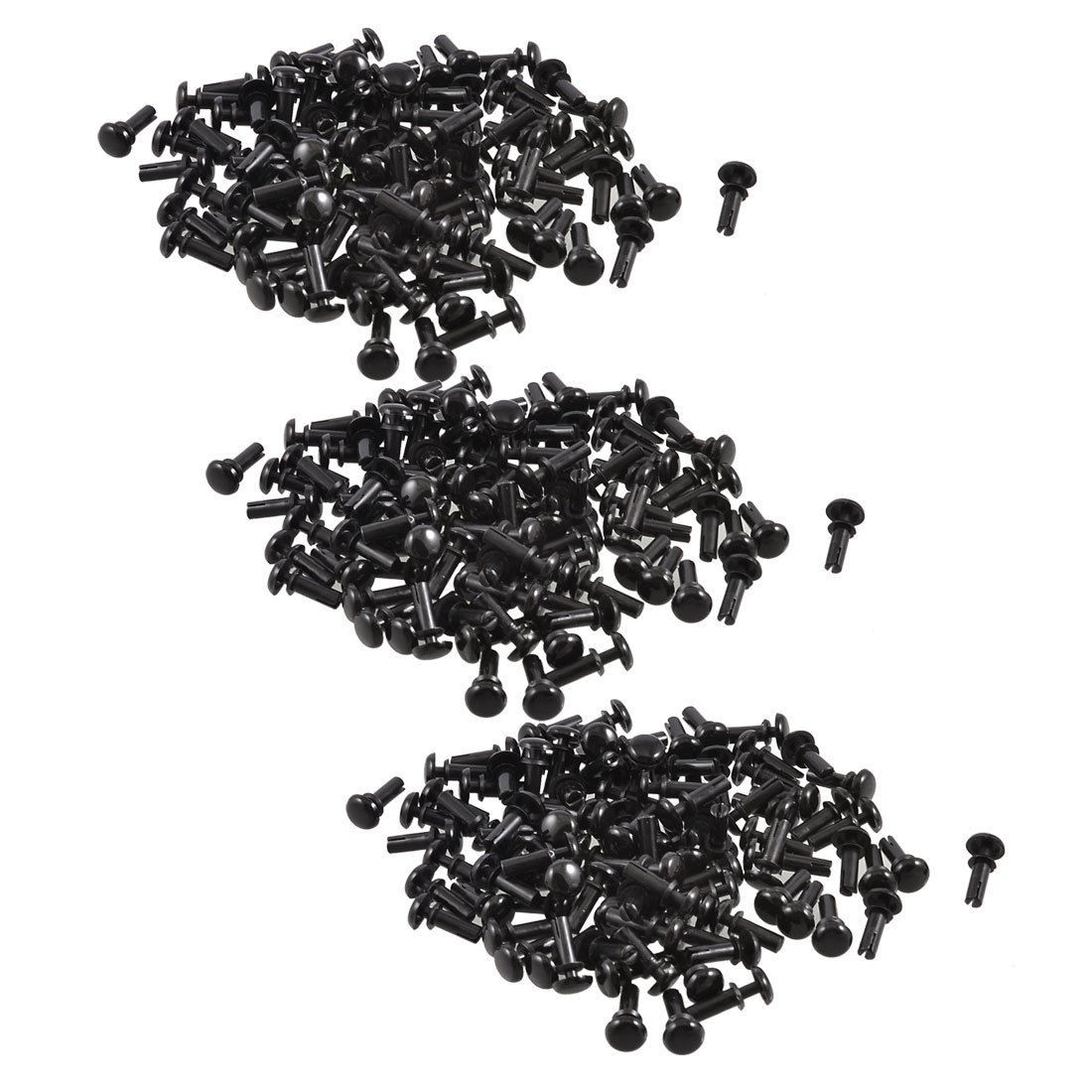 300 x PCB 8.0mm Push in Height Nylon Clips Fasteners Rivets Black Xqwow