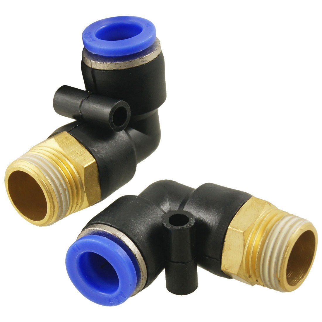 2 Pcs 3 8" Male Thread to 10mm Elbow Pneumatic Connector Fittings