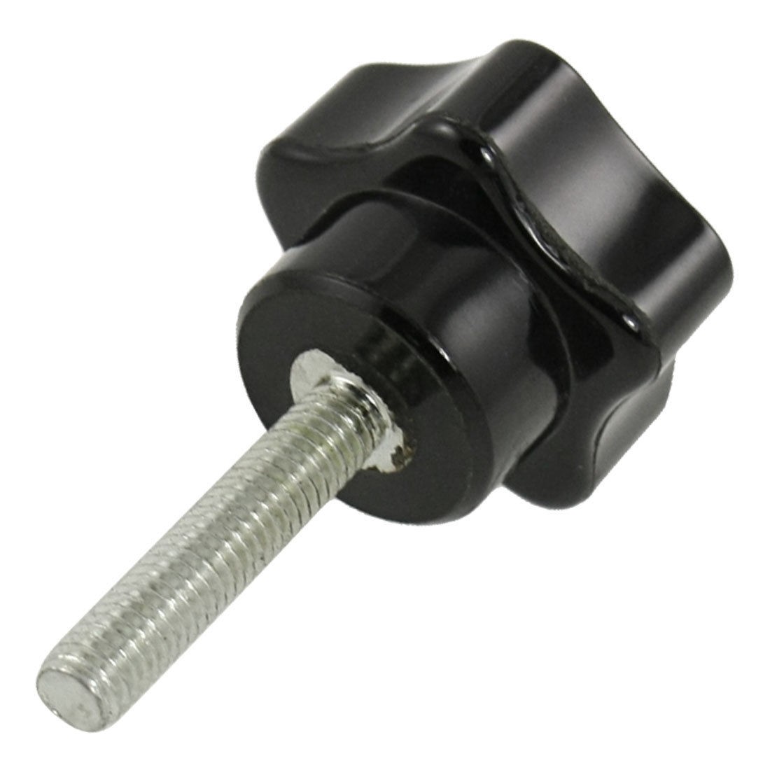 32mm x 6mm Male Thread Black Star Head Clamping Handle Knob