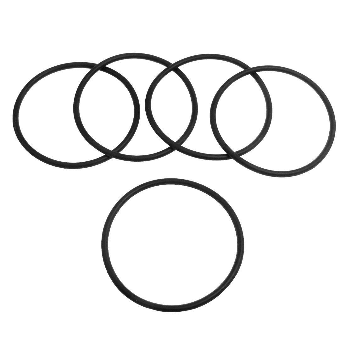 5 Pcs 50mm x 2.4mm Black Silicone O Rings Oil Seals Gaskets