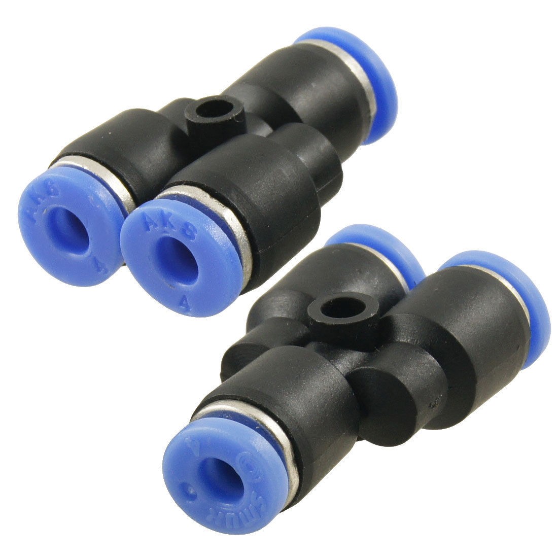 4mm to 4mm Y Shaped Puch In Connector Pneumatic Fittings 2 Pcs
