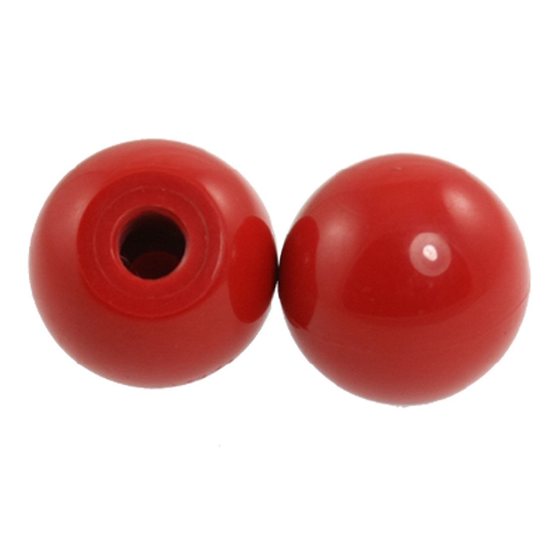 2 Pcs Red Round Plastic M10 Thread 35mm Dia Ball Lever Knobs