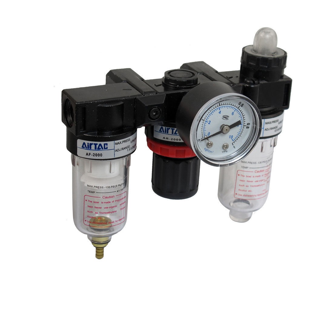 AC-2000 Adjustable Polycarbonate Pneumatic Air Filter Regulator 1/4"PT