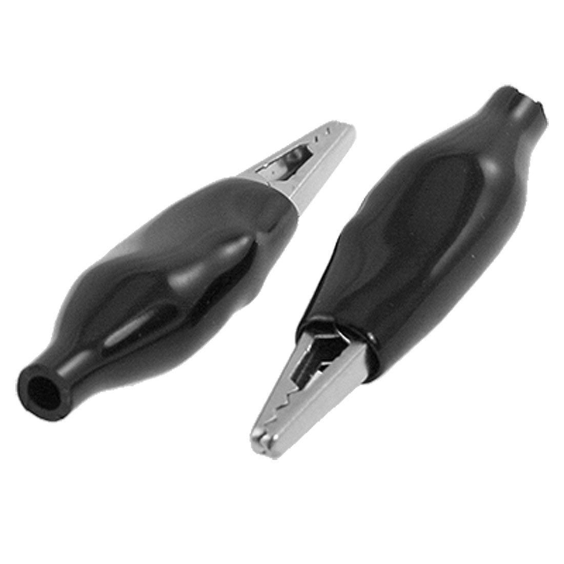 10 x Black Insulating Covered Test Lead Alligator Clips 1.4" Length