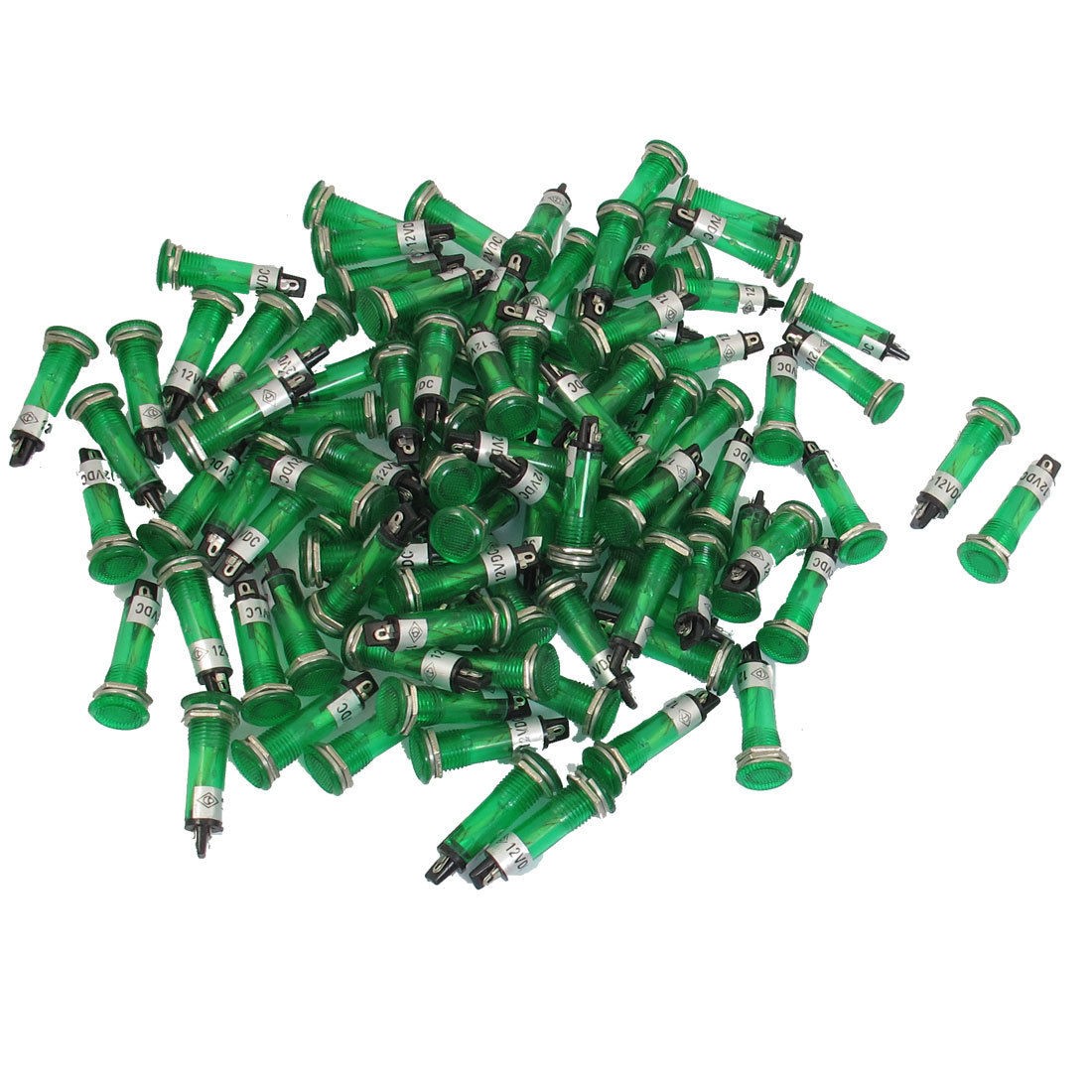 DC 12V 10mm Holing Recessed Green Signal Indicator Pilot Light XD10-1 100 Pcs