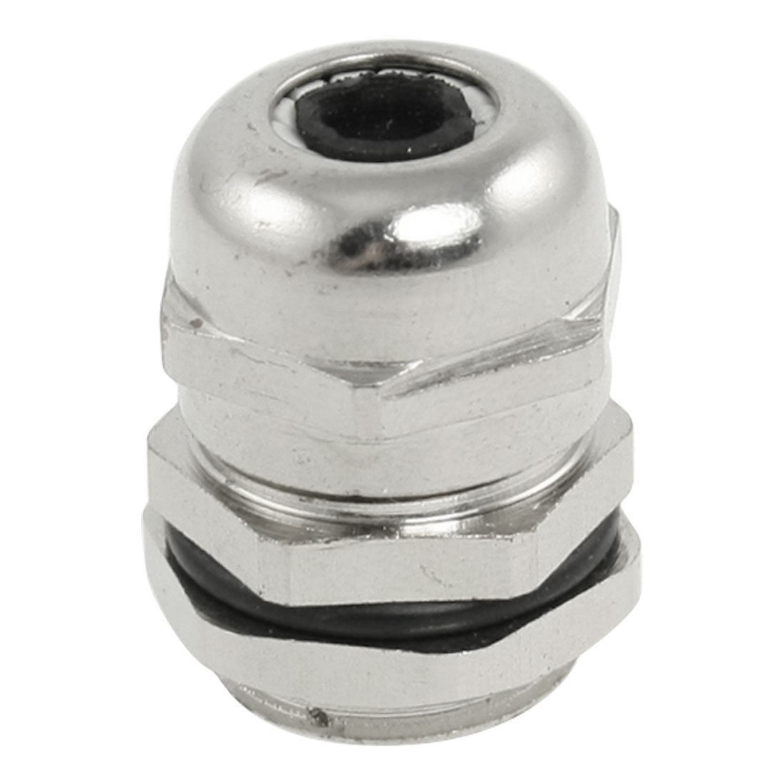 Silver Tone PG9 Waterproof 4-8mm Cable Gland Connector