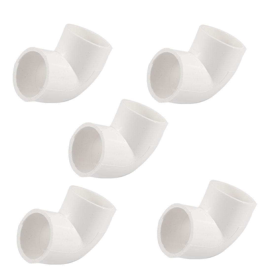 5 Pcs 90 Degree Elbow White PVC 32mm Inner Dia Wire Pipe Connector