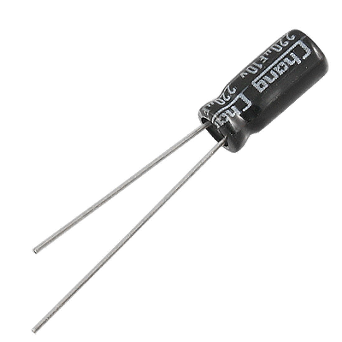 10 x 220uF 10V 105C Radial Electrolytic Capacitor 5x11mm