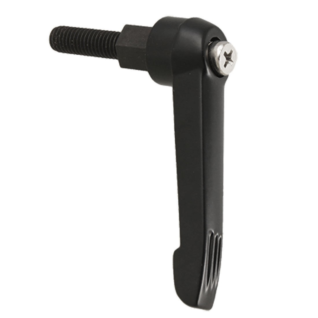 Black Metal M8 x 25mm Threaded Clamping Lever Adjustable Handle Knob