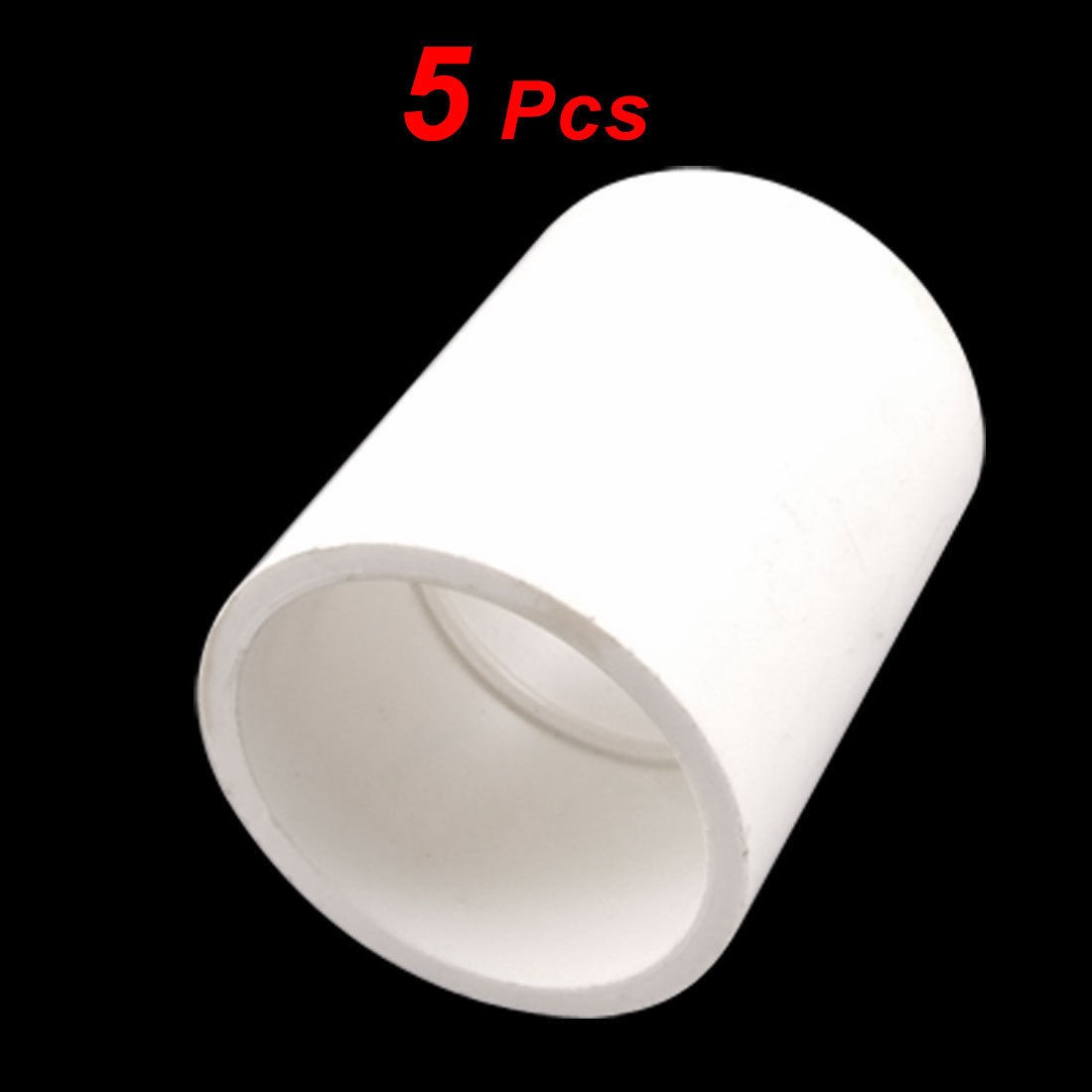 5 Pcs 32mm Inner Diameter Straight PVC-U Pipe Connectors Fittings White