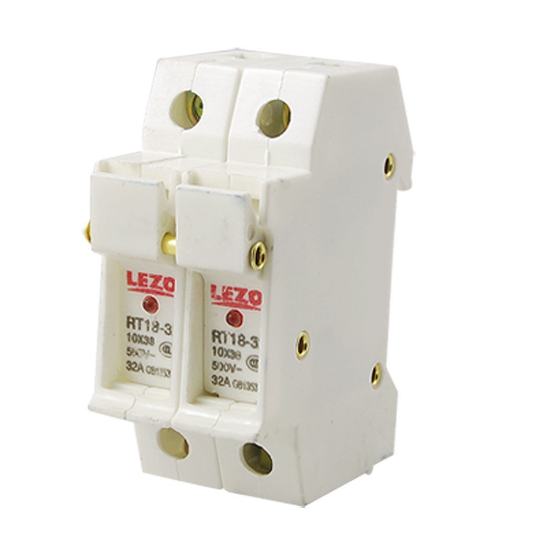 AC 380V 32A 2P 10 x 38mm Cylindrical Fuse Holder with LED
