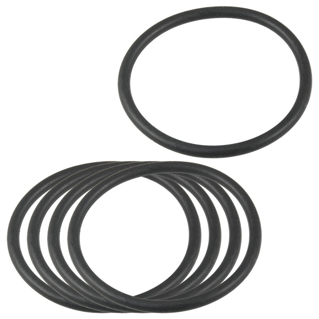 5 Pcs 54mm x 47mm x 3.5mm Flexible Rubber O Ring Seal Washer Black
