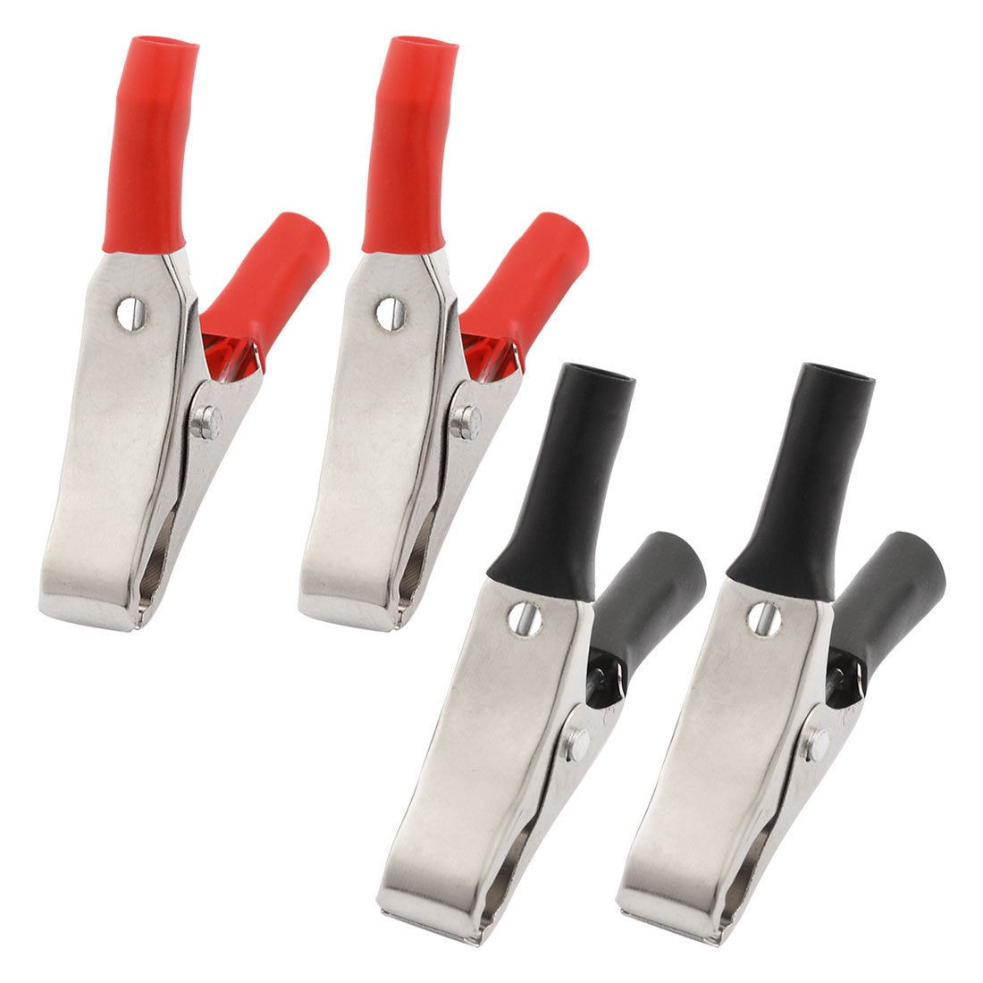4 Pcs 54mm 15A Plastic Covered Battery Metal Alligator Clips Clamps