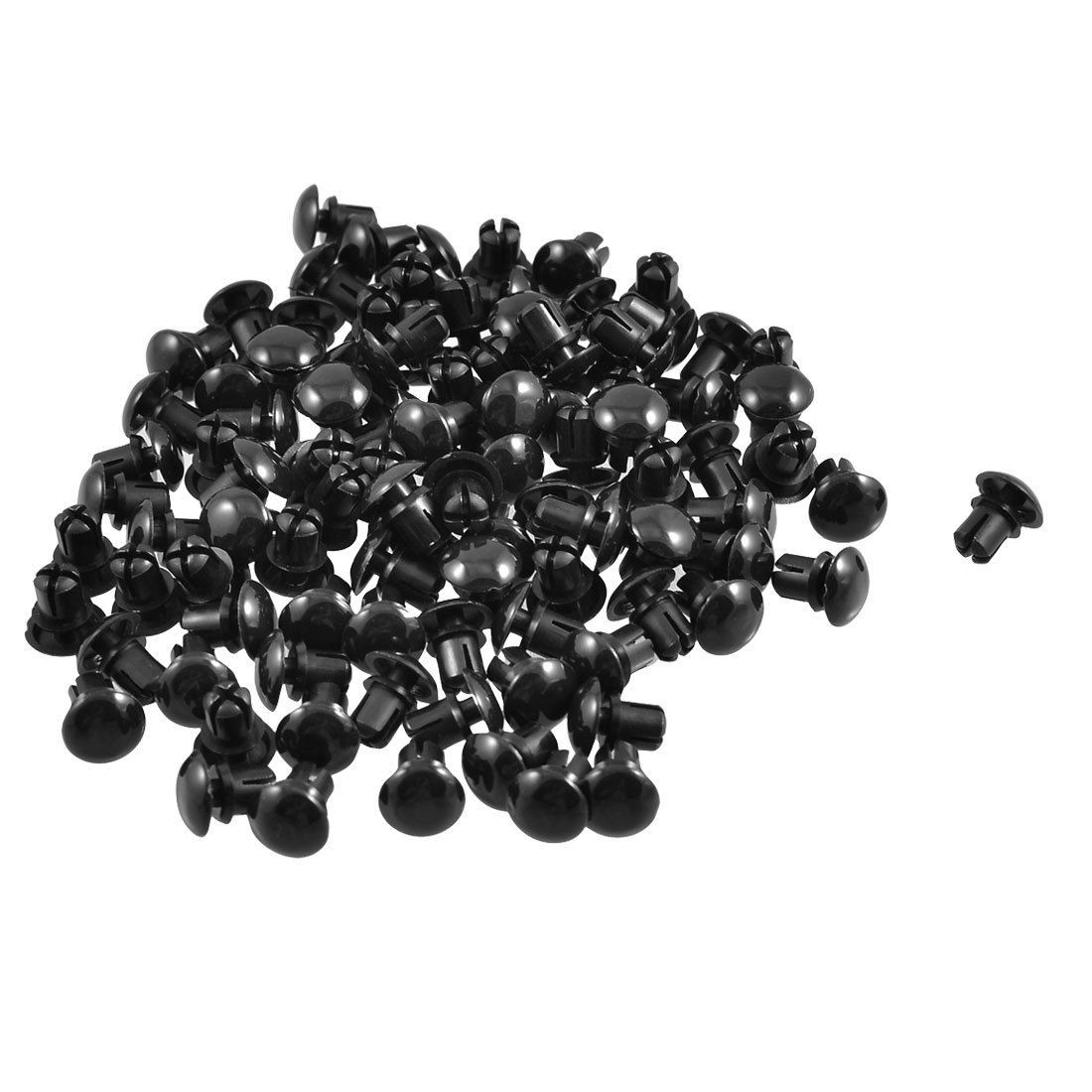100 Pcs PCB 5.5mm Push in Height Nylon Clips Fasteners Rivets Black